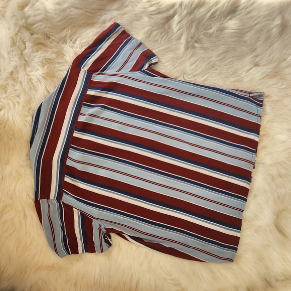 Mens Stripe Short Sleeve Button Up Shirt (Size M) - Picture 11 of 12